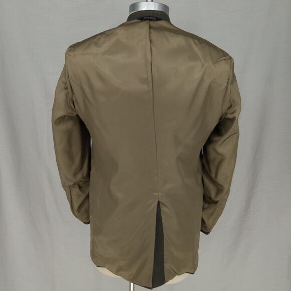 Jos A Bank Sport Coat Mens 42L Green Houndstooth Plaid Wool Jacket Blazer Lined - Picture 14 of 16